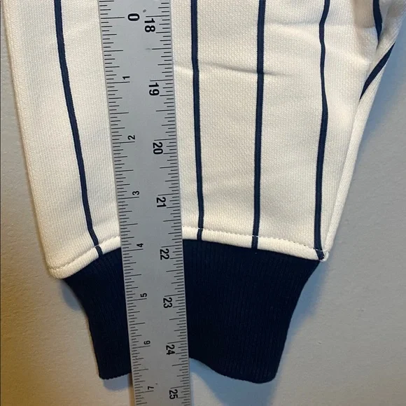 Bogey Boys Pinstripe Crewneck Pullover NEW Mens Large Navy Blue White Sweatshirt - Picture 12 of 13